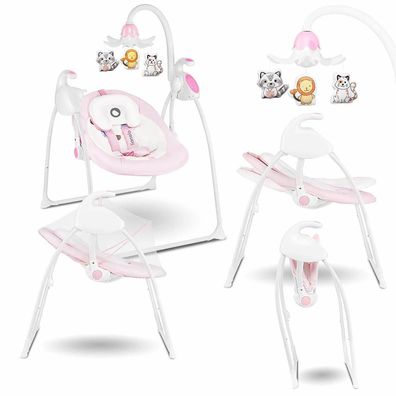Lionelo Robin pink Babyschaukel mit Spieluhr und Melodien Schaukel Babywiege Babywipp