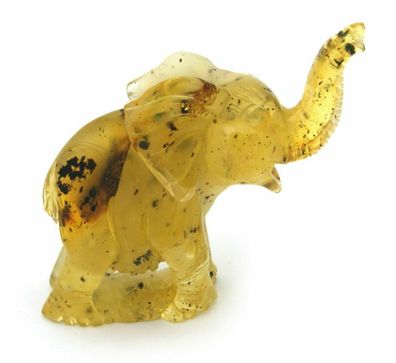 Figur Elefant echter Bernstein aus der Ostsee geschnitz Handarbeit Neu Qualität