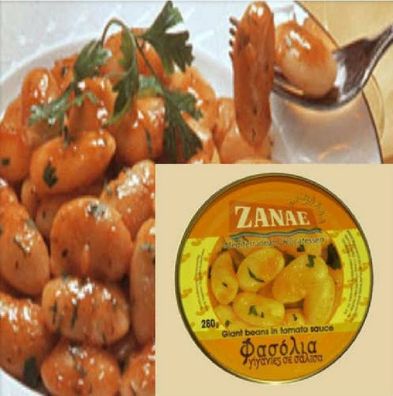 Zanae Gigantes 280g weiße dicke Bohnen in Tomatensauce