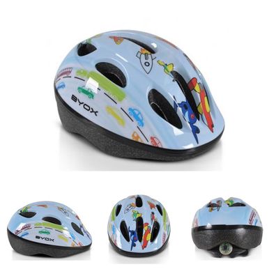 Byox Kinder Schutzhelm Y03 Größe S 48-54 cm einstellbar LED-Beleuchtung 8 Löcher