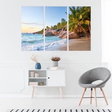 Leinwand Bilder SET 3-Teilig INSEL Ozean Strand Ferien 3D Wandbilder xxl 4853