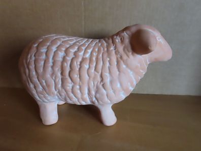 Figur Schaf steht weiß terrakotta Keramik