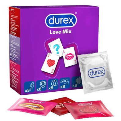 40er Durex Kondome Love Mix 5 Sorten Gefühlsecht Mit Noppen Warm & Cool-Effekt
