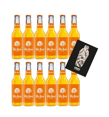 Fritz-Limo Orange 12er Set Orangen Limonade 12x 0,33L inkl. Pfand Mehrweg mit M