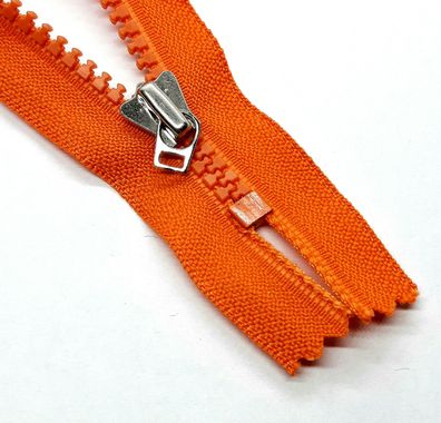 Reißverschluss Orange unteilbar Vislon Kunststoff Krampenkette Größe #5 YKK 30cm