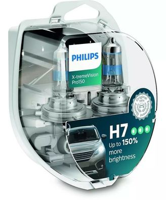 Philips H7 X-treme-Vision Pro 150% Glühbirnen Leuchtmittel, Birne weiß 55Watt