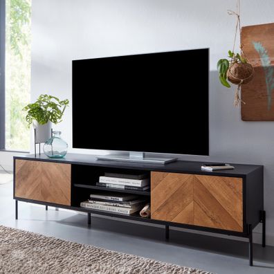 Wohnling TV Schrank 163x45x40 cm Lowboard Holz Fernsehkommode Fernsehschrank