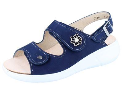 FINN Comfort Faial Damen Sandale blau atoll/ Nubuk