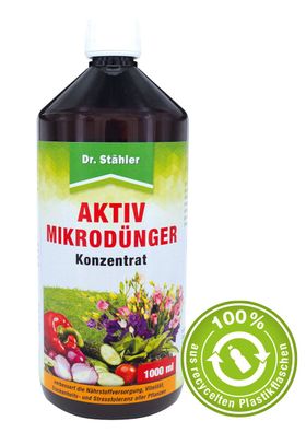 Dr. Stähler Aktiv Mikrodünger Konzentrat Organischer NK-Dünger flüssig 1L | Pflanzens