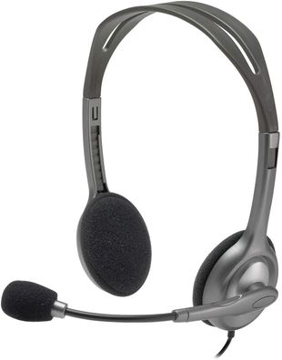 Logitech H110 Kopfhörer mit Mikrofon, Stereo-Headset, Verstellbares Mikrofon