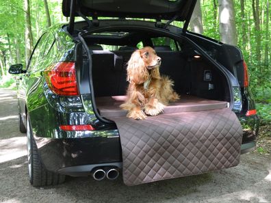 Autoschondecke - Kofferraum Schutzdecke - Auto - Hundematte in Braun Kunstleder