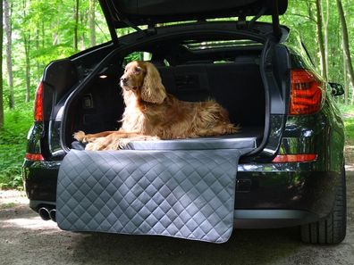 Autoschondecke - Kofferraum Schutzdecke - Auto - Hundematte in Grau Kunstleder