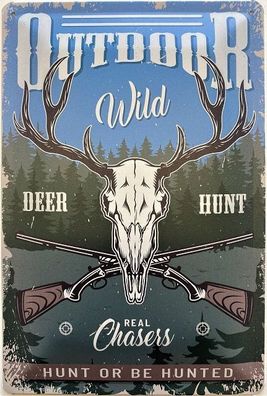 Blechschild 30 X 20 cm Outdoor Hunting Deer Hunt