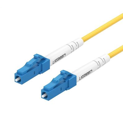 Ugreen 3m LC-LC Singlemode Patchkabel Glasfaser Netz LWL OS2 Stecjer SM Fibre gelb