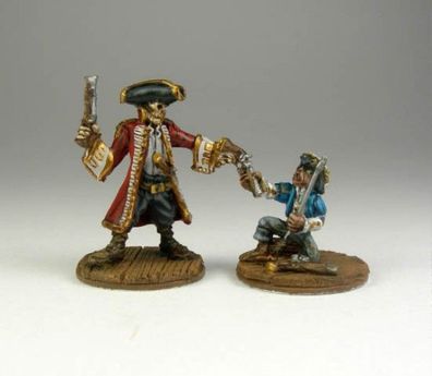 Ziterdes 6079051 Captain Blackbeard & Jimmy Orphan Zinn-Miniatur mit Base