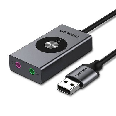 Ugreen 7.1 externe Soundkarte Musik USB Adapter mit Lautstärkregler Stereo Surroun...