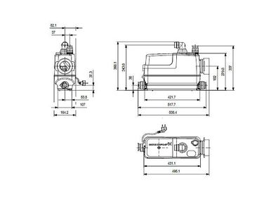 Grundfos Kleinhebeanlage Sololift2 CWC-3 0,6 kW/ 230V, 495 x 165 x 369 mm, 97775316