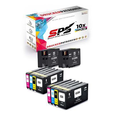 10er Multipack Set kompatibel für HP Officejet 7110 E Printer Druckerpatronen ...