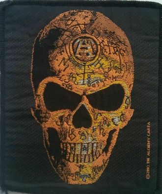 Alchemy Carta Omega Skull gewebter Aufnäher woven Patch Neu New