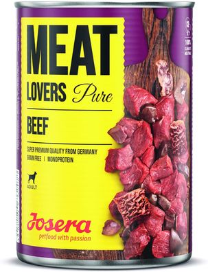 JOSERA ¦ Meat Lovers Pure Beef- hoher Fleischanteil getreidefrei - 6 x 800 g ¦ ...