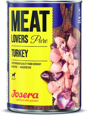 JOSERA¦ Meat Lovers Pure Turkey - leckere Pute - 6 x 800 g¦ nasses Hundefutter in ...