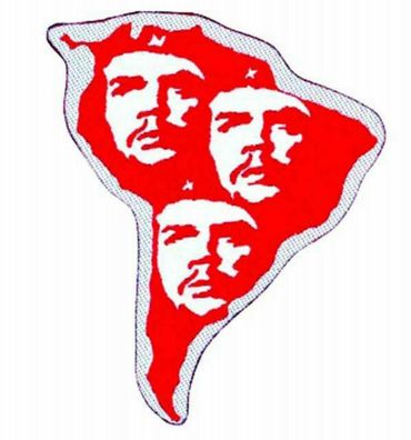 Che Guevara S. America Cut Out gewebter Aufnäher woven Patch Neu New