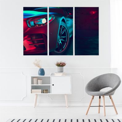 Leinwand Bilder SET 3-Teilig Sportliches AUTO Colours Design Wandbilder xxl 3633