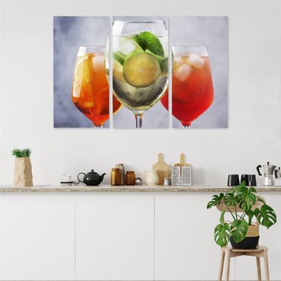 Leinwand Bilder SET 3-Teilig Cocktail Dekor Sommergetraenke Wandbilder xxl 3853