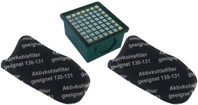 1 Hepafilter + 2 Geruchsfilter Filter geeignet Vorwerk Kobold VK 130 131 Filter