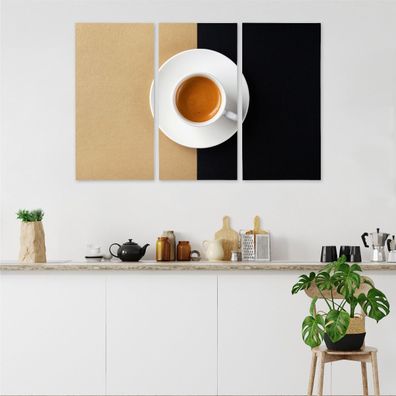 Leinwand Bilder SET 3-Teilig Kaffeetasse Getraenk Dekor Wandbilder xxl 3898