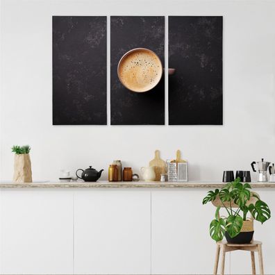 Leinwand Bilder SET 3-Teilig Tasse frischer Kaffee Dekor Wandbilder xxl 3903