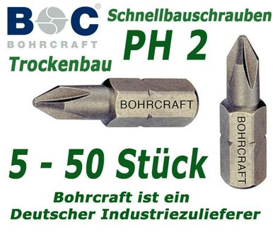 PH 2 Bit Kreuzschlitz Kreutzschlitzbit Trockenbau Gipskarton Bohrcraft