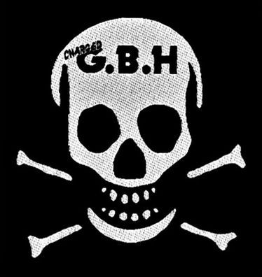 Charged G.B.H Skull gewebter Aufnäher woven Patch Neu New