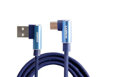 Sunix 2A Micro-USB Ladekabel 90 Grad Winkelstecker 3 Meter Datenkabel Datentransfe...