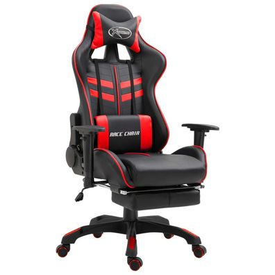 vidaXL Gaming-Stuhl mit Fußstütze Rot Kunstleder