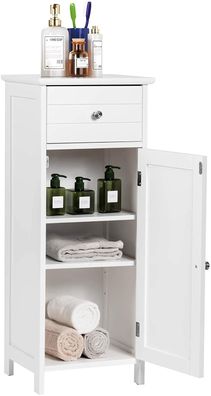 Badschrank, Lagerschrank mit verstellbarem Einlegeboden, Nachtkommode 35x30x87,5cm