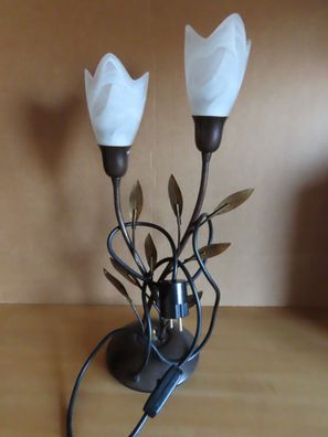 Tischleuchte Tischlampe Metall bronzefarben 2-flammig 15421 / Kökl Leuchten