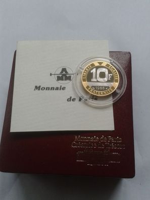 10 Francs 1988 PP Frankreich Genie de la Bastille 12g Gold Palladium Silber
