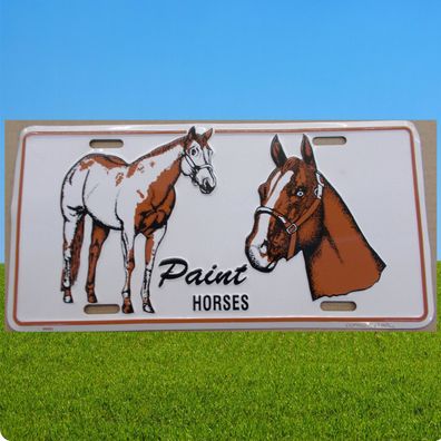 Schild "Paint Horses", Metallschild, Western Schild, 30 x 15 cm Stallschild