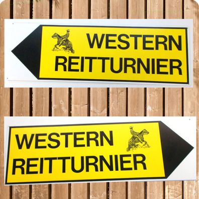 Schild "Western Reitturnier", Plastikschild, Turnier Hinweis Schild, 60 x 20 cm