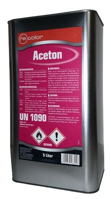 Aceton 5 Liter 99,5% Profi Verdünner Reiniger Entfetter Lackentferner Recolor