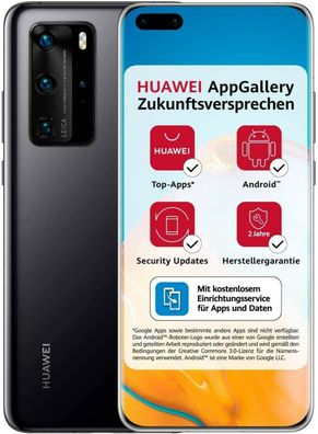 Huawei P40 Pro 5G 256GB Black NEU Dual SIM 6,58" Smartphone Android Handy OVP