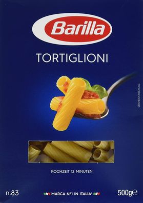 Barilla Hartweizen Pasta Tortiglioni n. 83 - 12er Pack (12x500g)