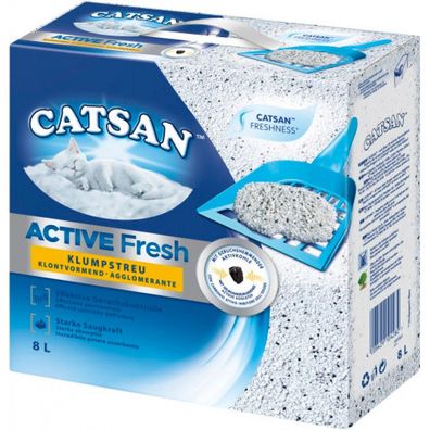 Catsan Active Fresh - Katzenstreu aus Naturton mit Aktivkohle 1 x 8 Liter