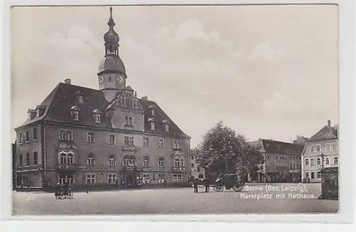 66251 Ak Borna (Bez. Leipzig) Marktplatz mit Rathaus und Kutsche 1936
