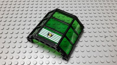 Lego 1 Fenster Erker Schwarz 3x8x6 Bedruck Polizei Transparent Grün Nr. 30185c05pb01