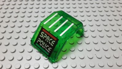 Lego 1 Cockpit Transparent Grün 4x4x4 bedruckt Space Police Nummer 2483pb01