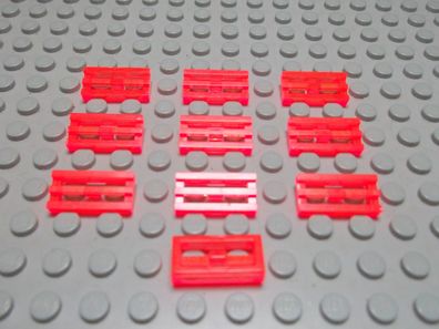 Lego 10 Gitter Fliesen 1x2 Transparent Neonorange Nummer 2412b