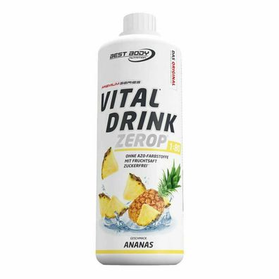 Best Body Nutrition Vital Drink Zerop Ananas 1L Flasche Low Carb Mineraldrink