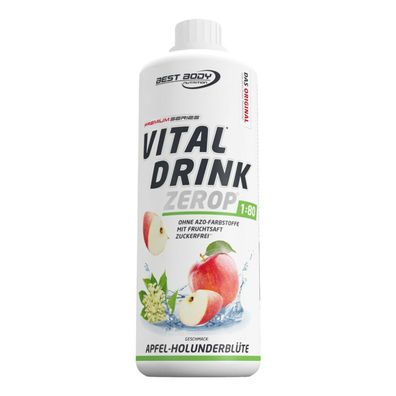 Best Body Nutrition Vital Drink Zerop Apfel-Holunderblüte 1L Flasche Low Carb